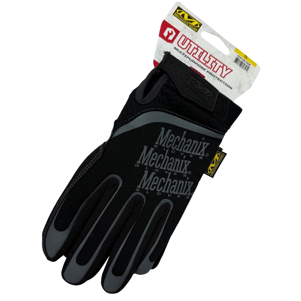 Mechanix Wear Utility Work Gloves Black Grey Multipurpose H15-05-008 Small NWT